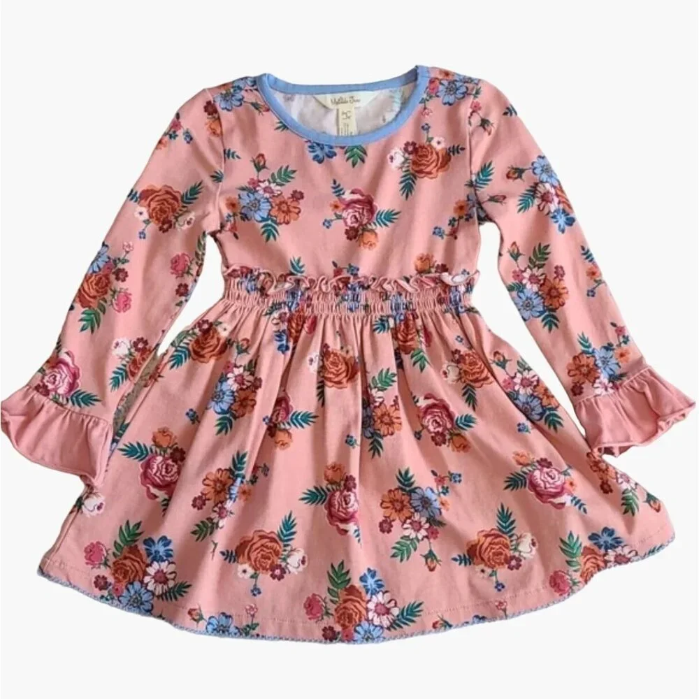 Matilda Jane Lots to Learn Floral Dress Toddler Girls Size 2 Spring Twins Have 2